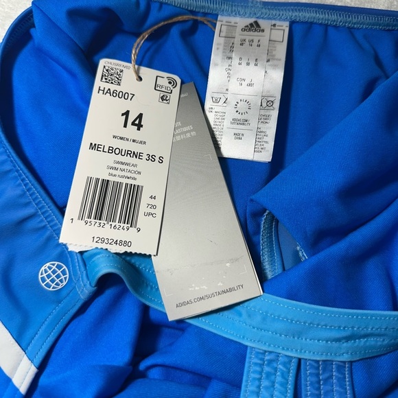 NWT Adidas Blue One-Piece Racerback Swimsuit - Picture 11 of 12